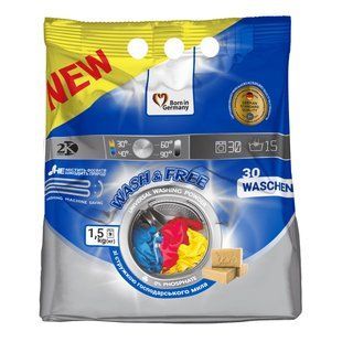 Порошок Wash & Free для прання універсальний 1,5 кг 1613 фото