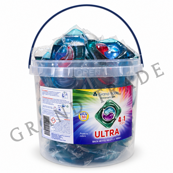 Капсули для прання Grand Trade Ultra 4в1 50 штук + в подарунок преміальний шампунь Ker 1 л 4800 фото