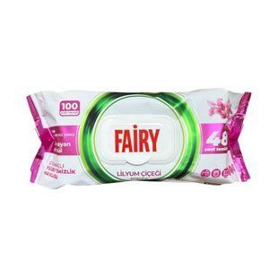 Універсальні вологі серветки для прибирання Fairy 100 шт | Лілія 3626 фото