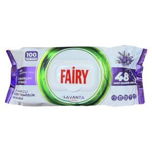 Універсальні вологі серветки для прибирання Fairy Лаванда 100 шт (8681554633115) 3624 фото