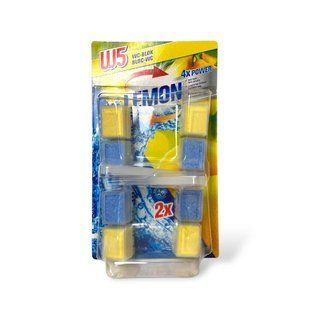 Тверді блоки для туалету W5 Lemon Лимон 2 шт по 48 г 2029 фото