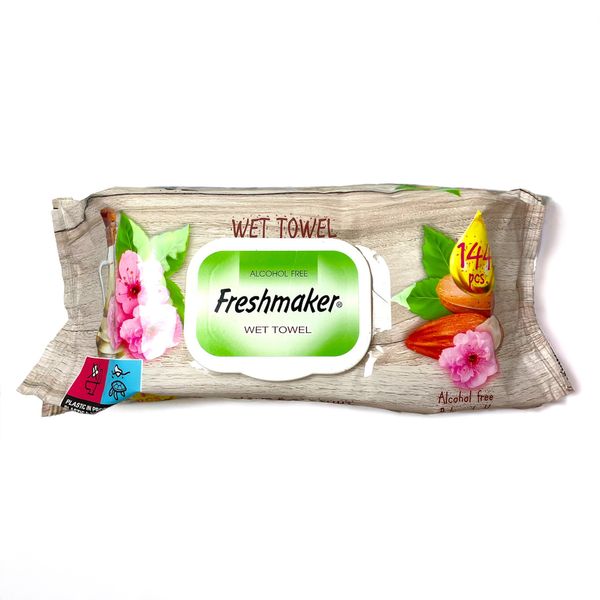 Вологі серветки "Freshmaker" EXTRA JUMBO Мигдаль і кокос 144 шт 1851 фото