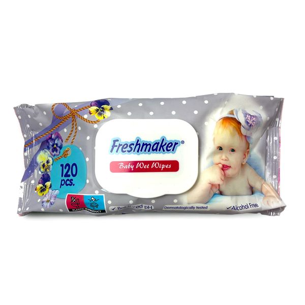 Вологі серветки дитячі "Freshmaker" BABY 120 шт 1853 фото