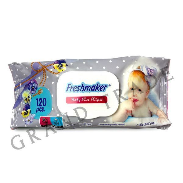 Вологі серветки дитячі "Freshmaker" BABY 120 шт 1853 фото