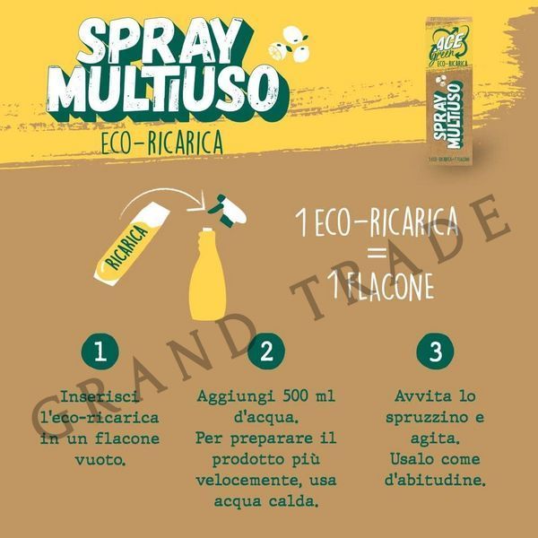 Эко-заправка для очистки стекла, хрусталя и других поверхностей ACE Spray Multiuso 15 г (500 мл воды) 1741 фото